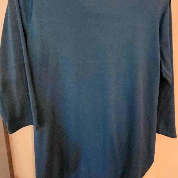 BOBBIE BROOKS Womens Teal Ruched 3/4 Sleeve Tunic Top - 1X - Picture 10 of 10